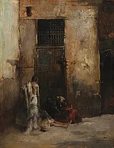 Beggars by a Door by Mariano Fortuny (Spanish, 1838–1874)
