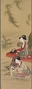 Beneath the Willow by Tsukioka Sessai (Japanese, d. 1839)