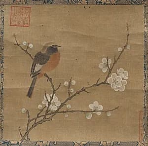 Bird on a Flowering Branch by Unknown Artist