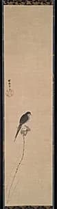 Bird on a Lotus Bud by Kano Tan’yū (Japanese, 1602–1674)