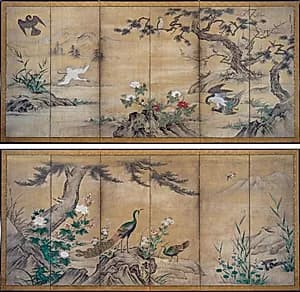 Birds and Flowers by Kano Mitsunobu (Japanese, 1565–1608)