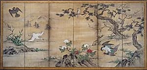 Birds and Flowers by Kano Shōei (Japanese, 1519–1592)
