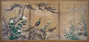 Birds and Flowers by Kano Mitsunobu (Japanese, 1565–1608)
