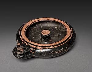 Black-Gloss Oil Lamp by Unknown Artist