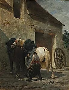 Blacksmiths by Émile Jacque (French, 1848–1912)