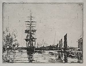 Boats at Anchor by Eugène Boudin (French, 1824–1898)