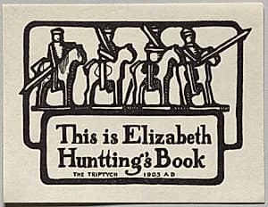 Bookplate: Elizabeth Huntting by Unknown Artist