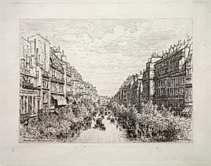 Boulevard Montmartre by Maxime Lalanne (French, 1827–1886)