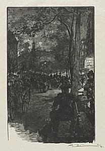 Boulevard Montmartre, Evening by Auguste Louis Lepère (French, 1849–1918)