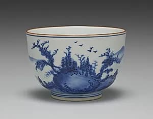 Bowl with Chinese Landscape by Seifū Yohei III (Japanese, 1851–1914)