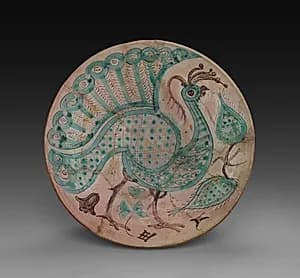 Bowl with Peacock by Unknown Artist