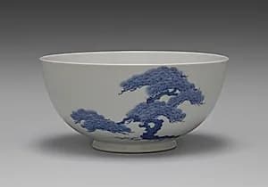 Bowl with Pines by Seifū Yohei III (Japanese, 1851–1914)