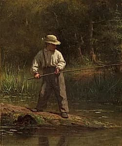 Boy Fishing by Eastman Johnson (American, 1824–1906)