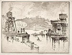 Building Dover Pier by Joseph Pennell (American, 1857–1926)