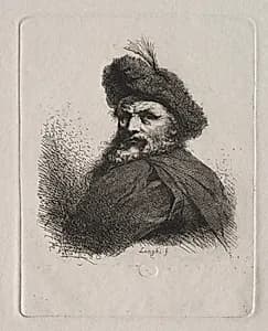 Bust of a Man with a Fur Cap by Giuseppe Longhi (Italian, 1766–1831)