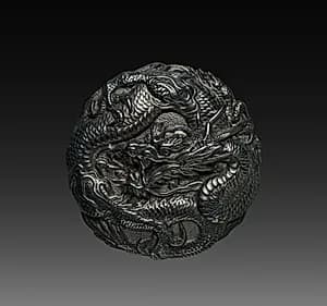 Button with Dragon by Unknown Artist