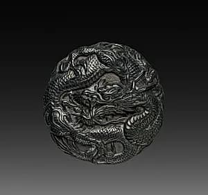 Button with Dragon by Unknown Artist