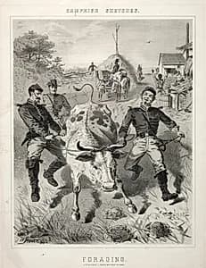 Campaign Sketches:  Foraging by Winslow Homer (American, 1836–1910)