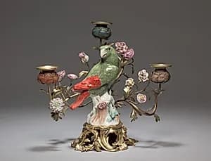 Candelabrum with Parrot  by Meissen Porcelain Factory (German, est. c. 1710)