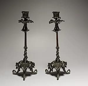 Candlesticks by Antoine-Louis Barye (French, 1796–1875)