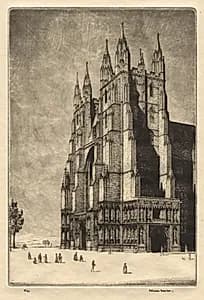 Canterbury Cathedral by Herbert Gordon Warlow (British, 1885–1942)