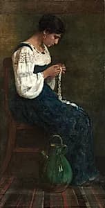 Capri Lace Maker by George B. Butler (American, 1838–1907)