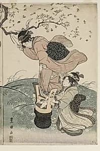 Cherry Blossoms in the Wind by Utagawa Toyokuni (Japanese, 1769–1825)