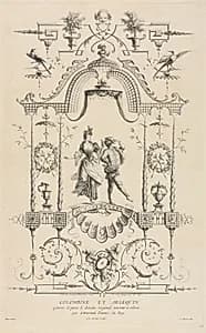 Columbine and Harlequin by Jean Moyreau (French, 1690–1762)