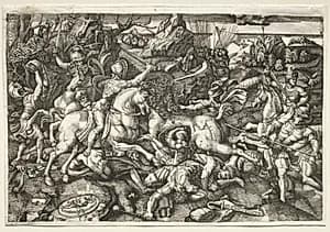 Combat between horsemen by Hieronymus Hopfer (German)