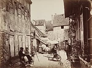 Courtyard with Painters by Unknown Artist