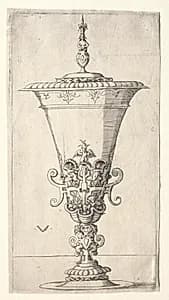 Covered Cup with Satyrs by Virgilius Solis (German, 1514–1562)