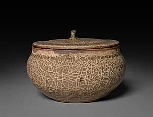 Covered Flat Jar by Unknown Artist