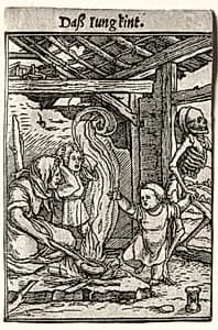 Dance of Death:  The Child by Hans Holbein the Younger (German, active England and Switzerland, 1497/98–1543)