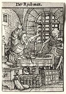 Dance of Death:  The Miser by Hans Holbein the Younger (German, active England and Switzerland, 1497/98–1543)
