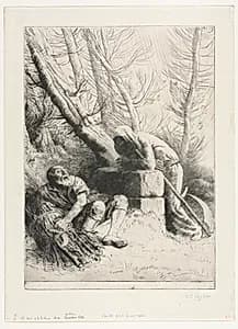 Death and the Woodcutter by Alphonse Legros (French, 1837–1911)