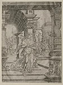 Death of Lucretia by Frans Crabbe van Esplegem (Flemish, c. 1480–1552)