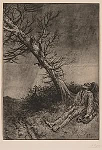 Death of the Vagabond by Alphonse Legros (French, 1837–1911)