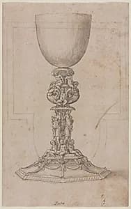 Design for a Chalice (recto) by Luzio Romano (Italian, active 1528–75)