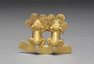 Double Frog Pendant by Unknown Artist