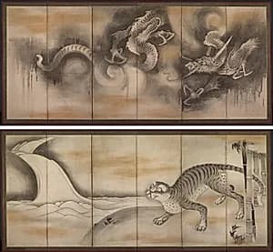 Dragon and Tiger by Soga Nichokuan (Japanese)