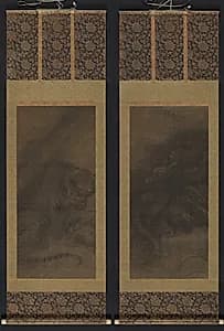Dragon; Tiger by Fachang Muqi (Chinese, 1220–1280)