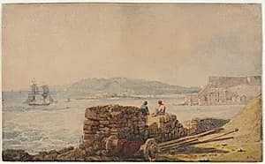 Drake's Island, Plymouth by Samuel Prout (British, 1783–1852)