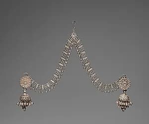 Ear Studs and Chains by Unknown Artist