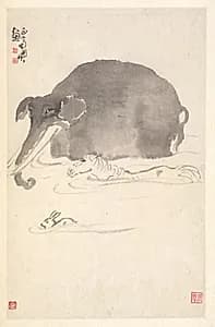 Elephant, Horse, and Hare by Min Zhen (Chinese, 1730–after 1788)
