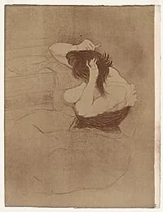 Elles: Woman Combing Her Hair by Henri de Toulouse-Lautrec (French, 1864–1901)