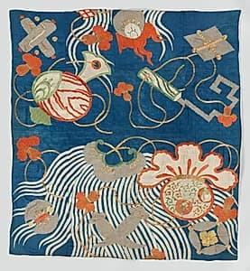 Embroidered Silk Square by Unknown Artist