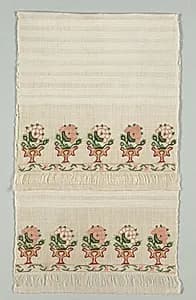Embroidered Towel by Unknown Artist