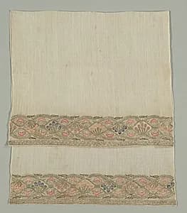 Embroidered Towel by Unknown Artist