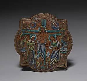 Enamel Plaque: Crucifixion by Godefroid of Claire (Mosan)