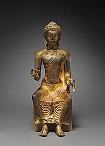 Enthroned Buddha Preaching by Unknown Artist